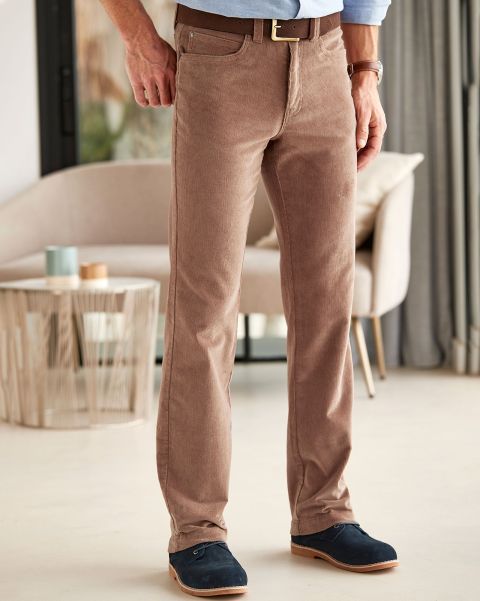 Cotton Traders Revolutionize Trousers Stretch Cord Jeans Men Warm Sand