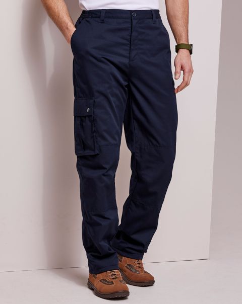 Navy Men Store Thermal Action Trousers Trousers Cotton Traders