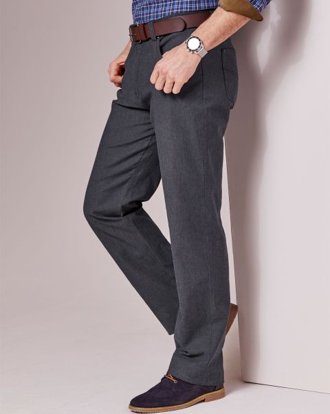 Trousers Charcoal Men Limited Time Offer Brushed Textured Jeans Cotton Traders