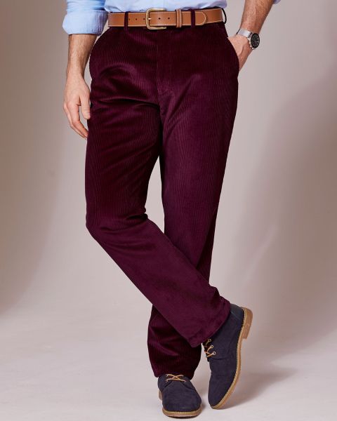 Men Flash Sale Flat Front Cord Trousers Port Trousers Cotton Traders