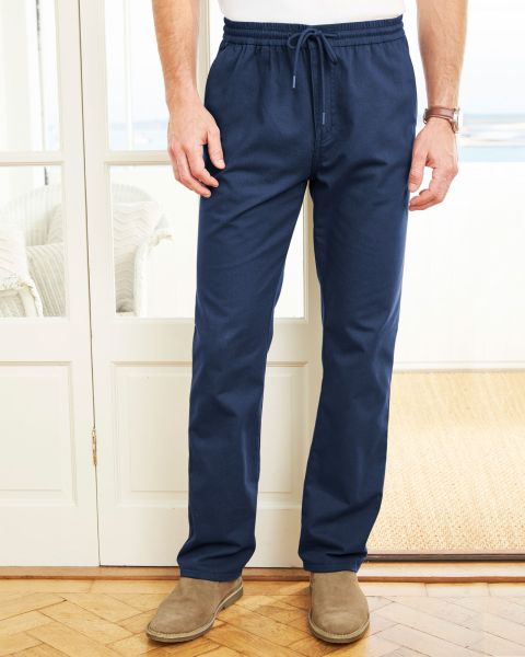 Cotton Traders Rugby Leisure Trousers Men Classic Trousers French Navy