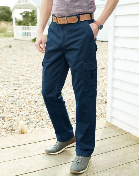 Trousers Stretch Cargo Trousers Cotton Traders Men Teal Blue Purchase