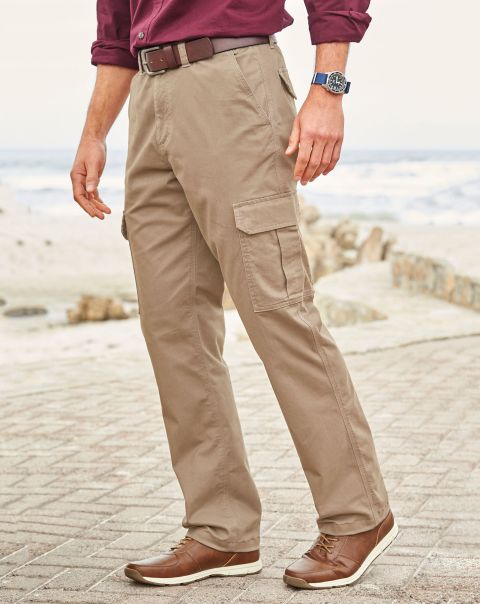 Biscuit Trousers Cotton Traders Unbelievable Discount Men Stretch Cargo Trousers