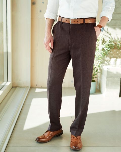 Bold Trousers Cotton Traders Hazelnut Smart Textured Trousers Men