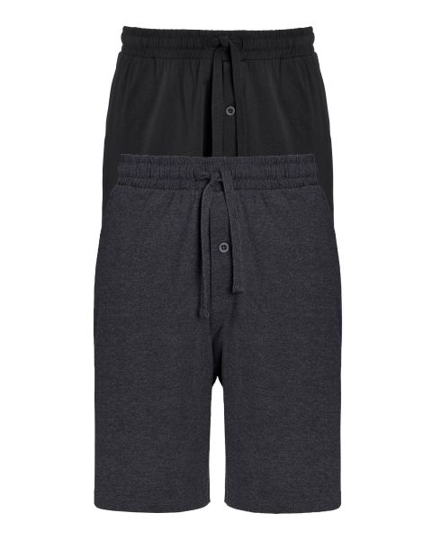 Black Shorts Men 2 Pack Loungewear Shorts Sale Cotton Traders