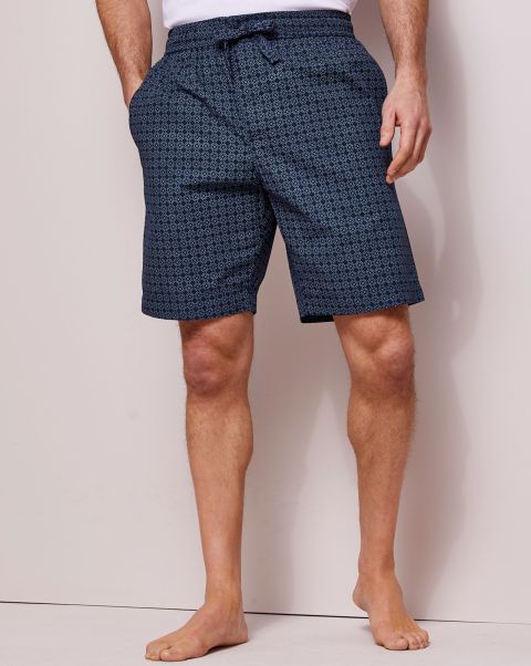 Men Geo Print Nourishing Shorts Woven Loungewear Shorts Cotton Traders