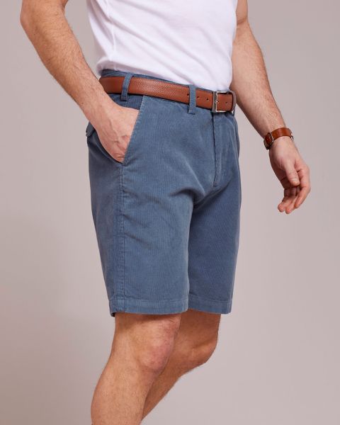 Dusky Blue Versatile Cotton Traders Men Shorts Cord Chino Shorts