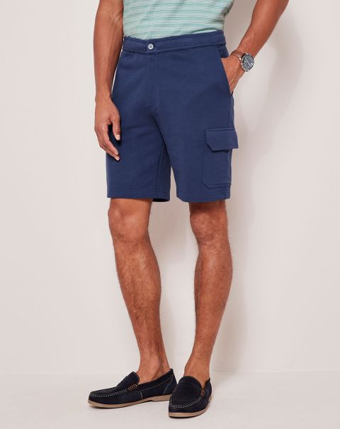 Men Jersey Cargo Shorts Cotton Traders Shorts Clearance Oxford Blue