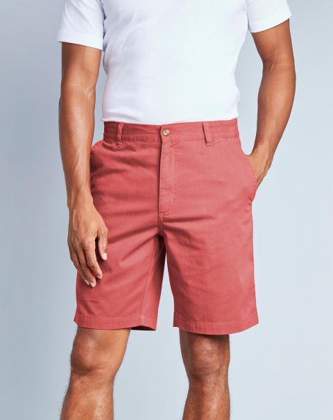 Shorts Flat Front Comfort Shorts Cotton Traders Coupon Men Dusky Coral