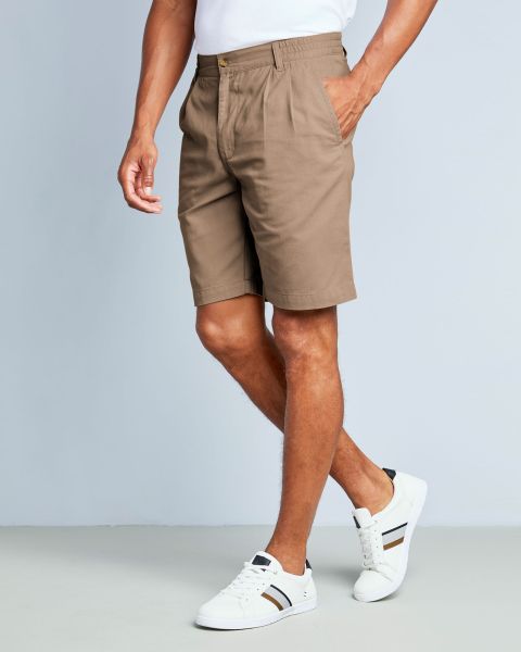 Guaranteed Pleat Front Comfort Shorts Shorts Antique Beige Men Cotton Traders
