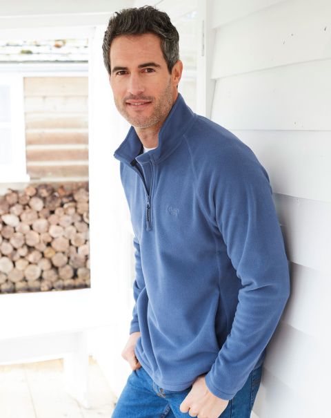 Men Sports & Leisure Cotton Traders Offer Recycled Microfleece Half Zip Top