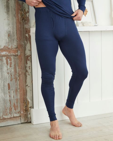 Thermal Bottoms Exclusive Men Loungewear Navy Cotton Traders