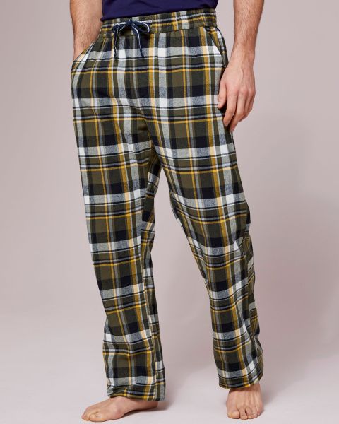 Men Loungewear Khaki Loungewear Trousers Cotton Traders Discount