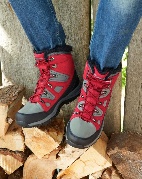 Boots Lace-Up Snow Boots Women Cotton Traders Red Store