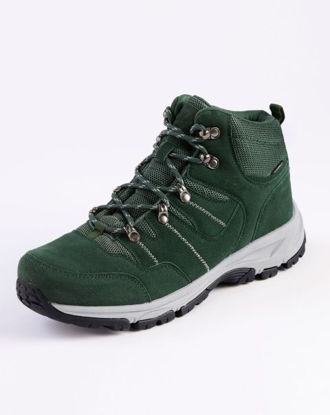 Boots Women Dark Pine Lightweight Waterproof Mesh Detail Walking Boots Discount Cotton Traders
