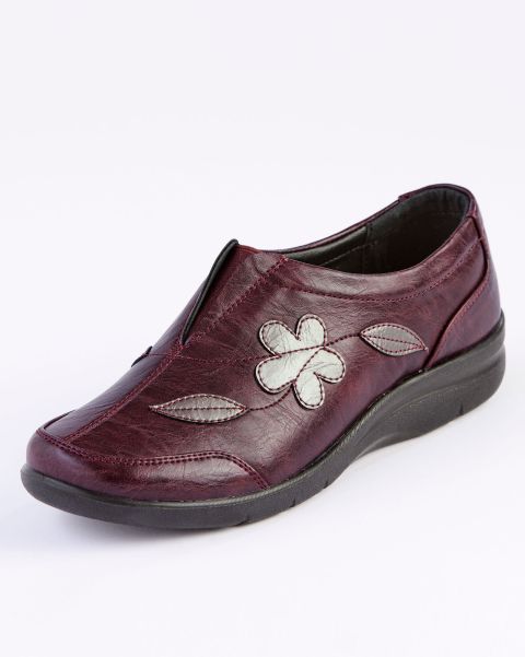 Flexisole Flower Shoes Online Cotton Traders Burgundy Shoes Women