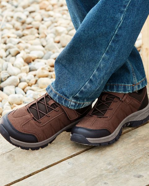 Sale Air-Tech Adjustable Walking Shoes Women Cotton Traders Chocolate Shoes