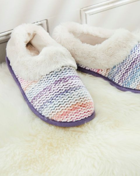 Slippers Cotton Traders Women Deal Multi Knitted Cosy Lined Slippers