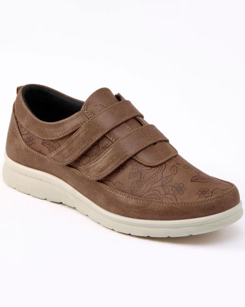 Soft Step Adjustable Trainers Women Cotton Traders Lowest Price Guarantee Brown Trainers