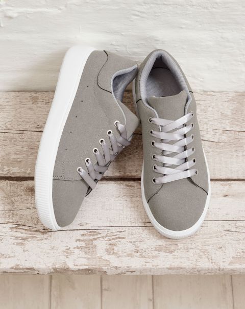 Rare Cotton Traders Trainers Lace-Up Trainers Women Grey