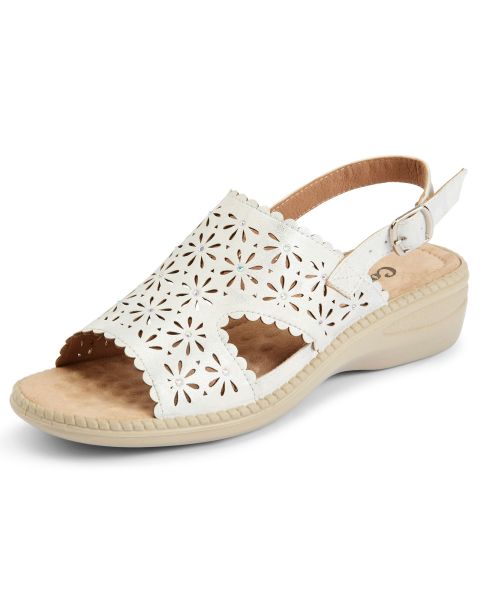 White Women Buy Cotton Traders Flexisole Laser-Cut Sandals Sandals