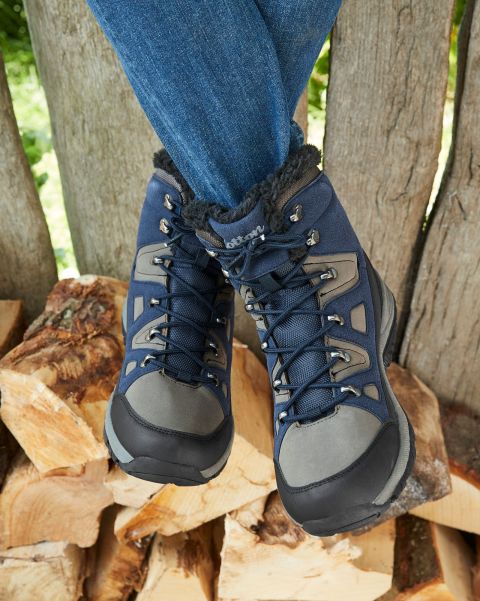 Boots Cotton Traders Lace-Up Snow Boots Men Sustainable Navy