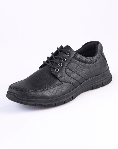 Men Cotton Traders Shoes Deal Black Comfort Lace-Up Shoes