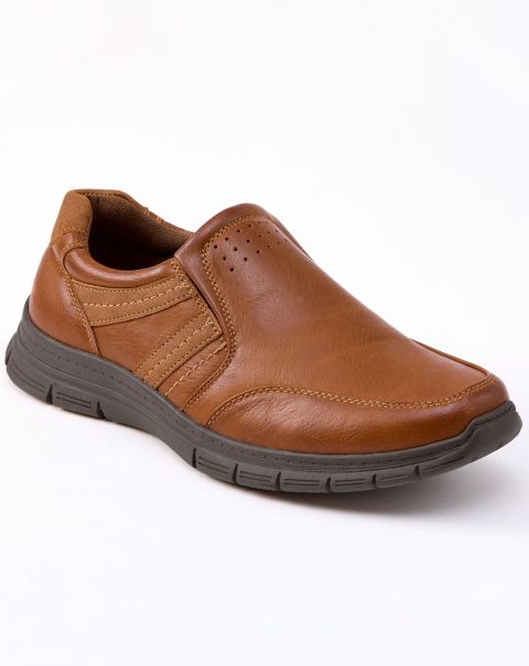 Tan Cotton Traders Comfort Slip-On Shoes Men Streamline Shoes