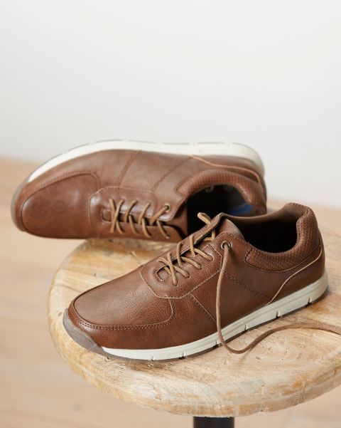 Tan Shoes Casual Lace-Up Shoes Cotton Traders Safe Men
