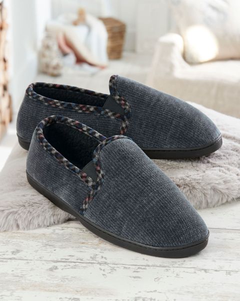 Cord Slippers Men Cotton Traders Slippers Charcoal Durable