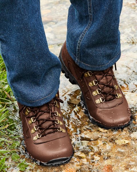 Cotton Traders Leather Waterproof Walking Shoes Brown Walking Shoes Natural Men