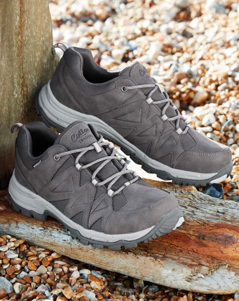 Hydroguard® Panel Detail Walking Shoes Grey Cotton Traders Men Walking Shoes Versatile