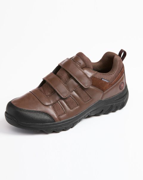Cotton Traders Walking Shoes Waterproof Adjustable Walking Shoes Rebate Brown Men