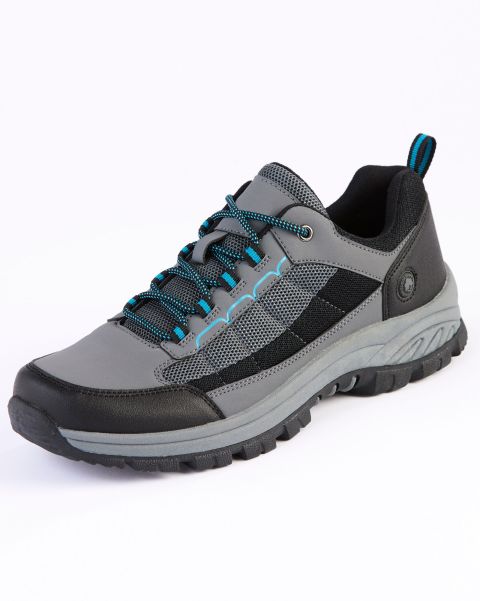 Organic Men Walking Shoes Grey Air-Tech Stitch Detail Walking Shoes Cotton Traders
