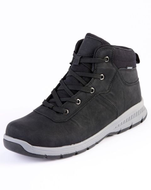 Men Walking Shoes Cotton Traders Lavish Black Lightweight Waterproof Casual Boots
