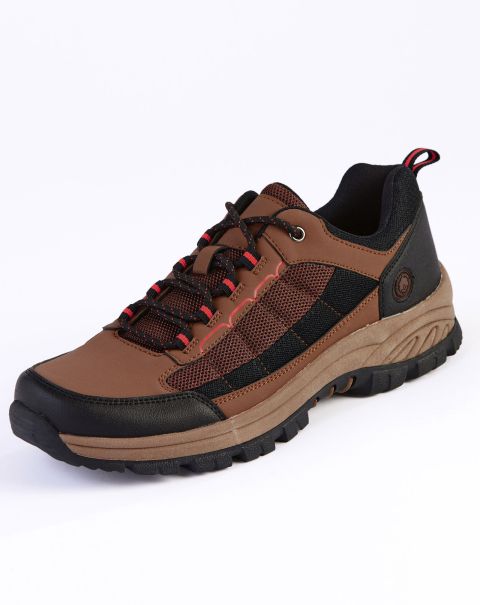 Cheap Cotton Traders Brown Air-Tech Stitch Detail Walking Shoes Shoes Men