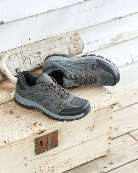 Men Sleek Trekker Walking Shoes Shoes Grey Cotton Traders
