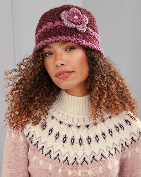 Knitted Hat Stylish Hats, Scarves & Gloves Powder Pink Women Cotton Traders