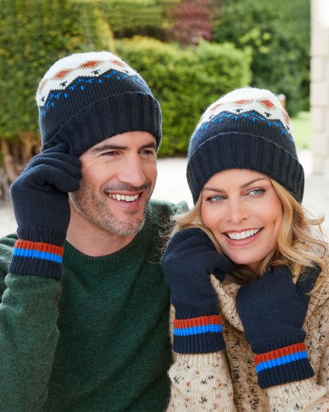 Fleece-Lined Gloves Hats, Scarves & Gloves Elevate Navy Cotton Traders Women