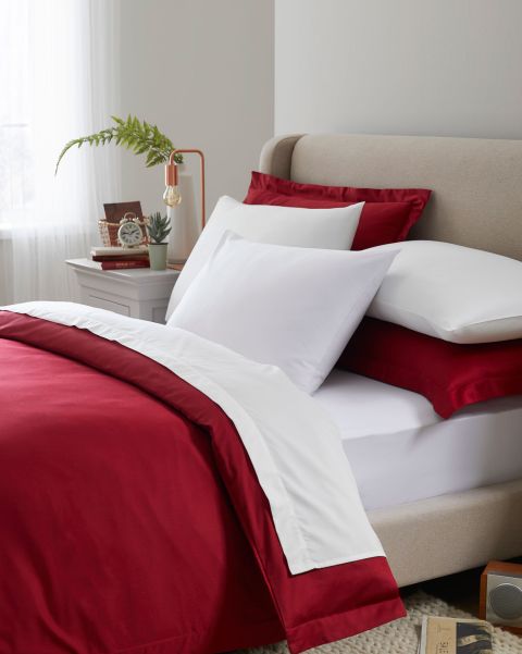 Home 400 Thread Count Cotton Sateen Oxford Duvet Set With Oxford Pillowcase/S Cotton Traders Vintage Duvet Covers Single