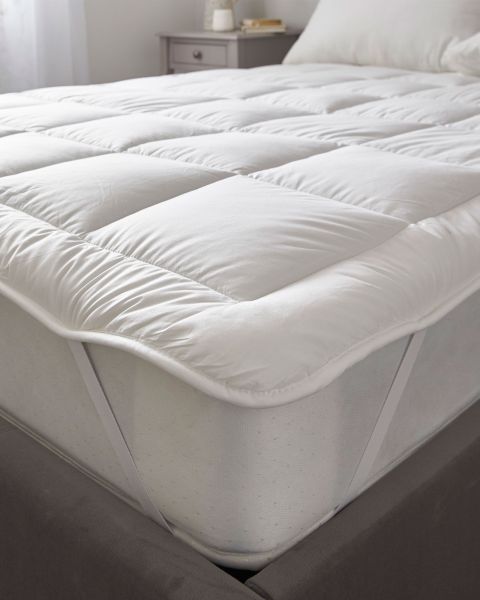 Feels-Like-Down Mattress Topper White Organic Duvets Pillows & Protectors Cotton Traders Home