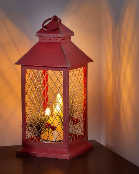 Home Décor Red Home Light Up Lantern Promo Cotton Traders