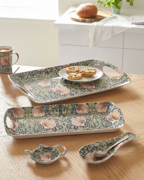 William Morris Pimpernel 4 Piece Tray & Tidy Set Home Tableware Cotton Traders Multi Knockdown