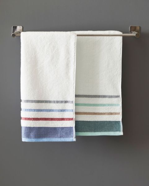 Blue Home Cotton Traders Towels 2 Pack Border Hand Towel Convenient