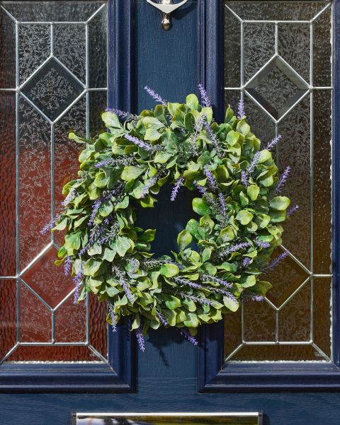Lavender Door Wreath Green Home Accessories Slashed Cotton Traders
