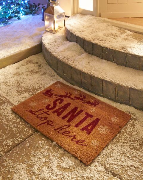 Perfect Red Santa Stop Here Doormat Home Cotton Traders Accessories