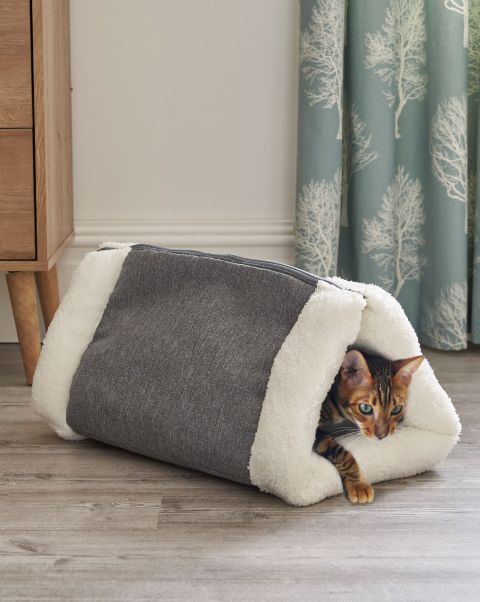 Home Snuggle Plush 2 In 1 Cat Comfort Den Cotton Traders Grey Pet Accessories Perfect